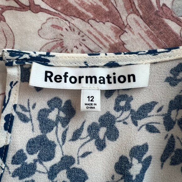 REFORMATION Fauna Milanesa Floral Midi Dress Size 12 - Picture 7 of 8
